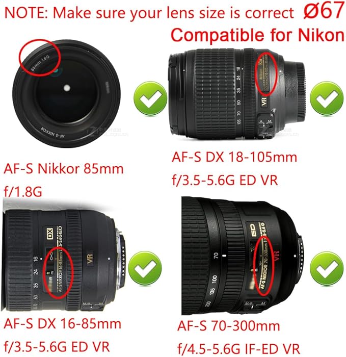 67mm-82mm Step Up Ring 67mm Lens to 82mm Filter, Camera Lens Filter Adapter Ring Lens Converter Accessories (2 Pack with Cleaning Cloth)