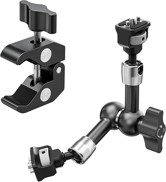 Compatible for 7" Articulating Magic Arm & Super Clamp for Camera & Monitor Mount(with Clamp)