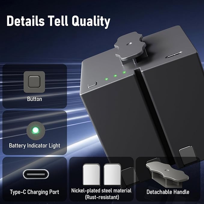 Runpower 6500mAh Capacity Rechargeable Lithium Battery Pack for Stealth Cam 360, Revolver, Pro & Pro 2.0 Cellular Trail Cameras, Includes USB Cable