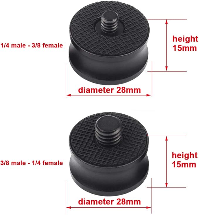 1/4" Male to 3/8" Female Camera Tripod Screw Converter Adapter,3/8" Female to 1/4" Male Thread Camera Tripod Screw Mount Convertor Adapter for Tripod Monopod Ballhead Camera