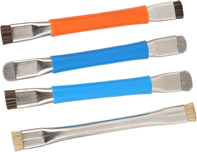ZJchao Anti Static IC Cleaning Brush Double Head Motherboard Hard Brush Professional Grade ESD Safe Circuit Board Cleaner Tool for PCB Mobile Phone Repair 4 Pack Stainless Steel