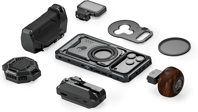 Tilta Khronos Ultimate Kit Compatible with iPhone 17 Pro Max– Space Gray | Focus PD Handle with Battery | USB-C Hub with HDMI & ARCA Plate | Cooling Module | 58mm ND Filter Tray | LED Light