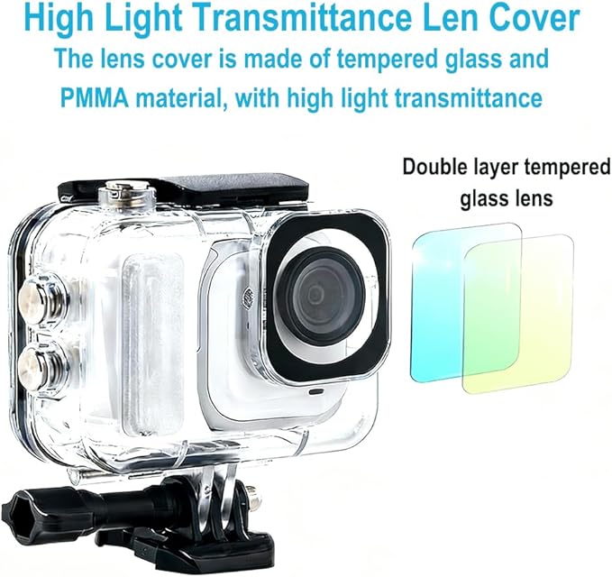 KETOPKIN Dive Case for Insta360 GO Ultra Camera,60M/196FT Underwater Diving Housing Waterproof Protection Shell with Bracket for Insta 360 GO Ultra Accessories