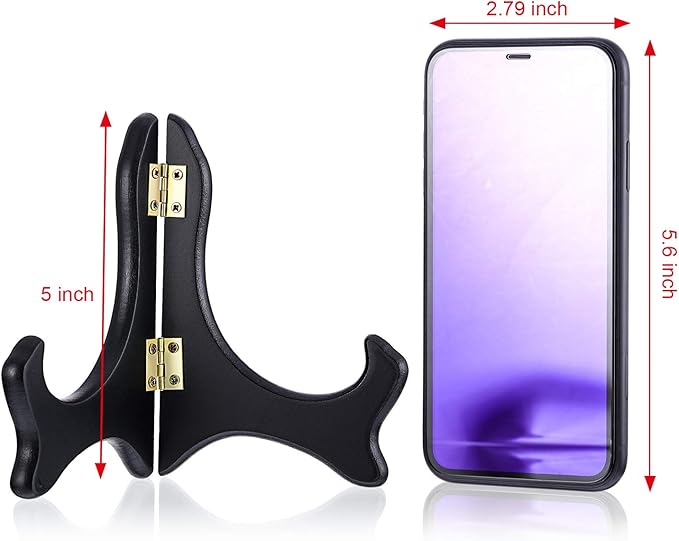 Tatuo 4 Packs Wooden Display Stand Decorative Plate Stands for Display Picture Frame Holder Easels