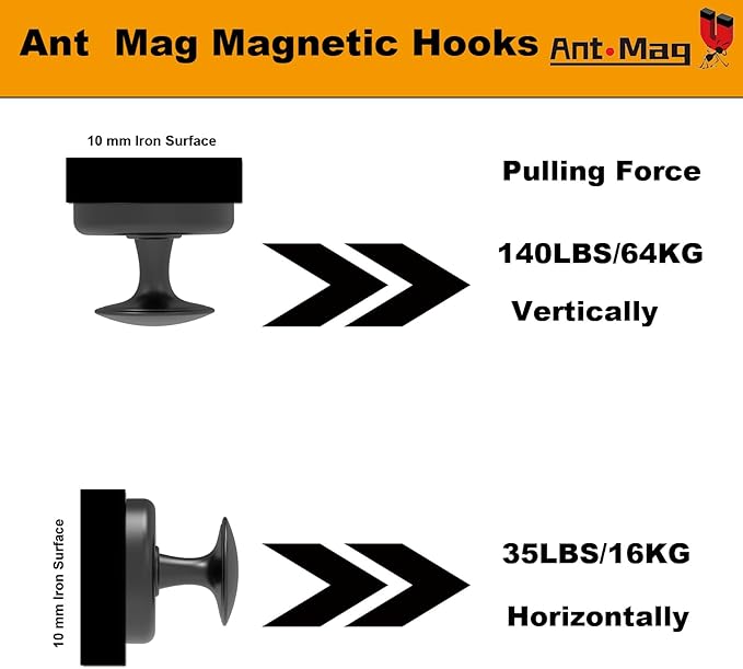 Ant Mag Magnetic Hooks Heavy Duty for Coat Hanging Strong Magnetic Hangers for Metal Surface Great Organization for Cruise Cabinet Door Kitchen Room Office