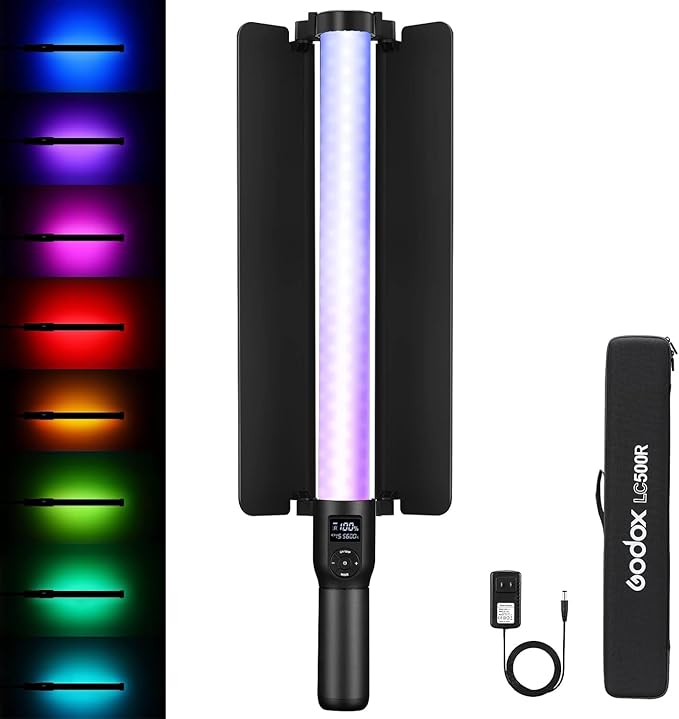 Godox LC500R RGB LED Light Sticker (LC500R RGB (Black 24'')) - Versatile Handheld Lighting for Photo & Video Enthusiasts