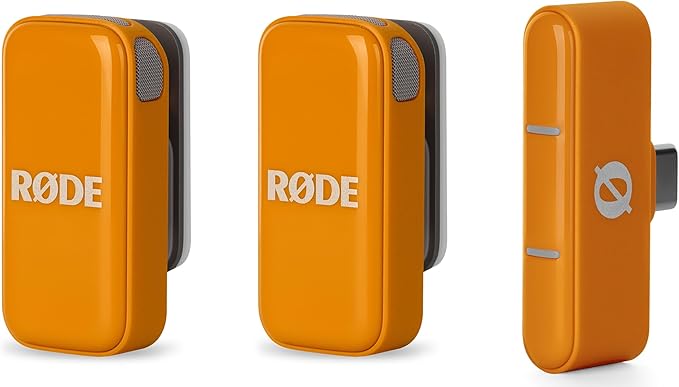 RØDE Wireless Micro - Compact Wireless Microphone, Two Mics with Charge Case for Smartphone Content Creation - USB-C, Orange