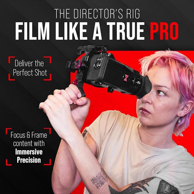 Zacuto Director’s Rig | Smartphone Video Rig with Smart Z Finder, Director’s Grip, Accessory Rail, Bridge, Diopters & Anti-Fog Shields | Filmmaking & Content Creator Accessories for Mobile Phones