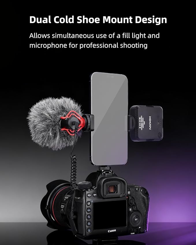Metal Phone Tripod Mount Adapter, Smartphone Holder Clamp Support Stand with Cold Shoe, Compatible with iPhone, Samsung on Tripod, Camera, Gimbal, Selfie Stick for Live Streaming, Video Shooting