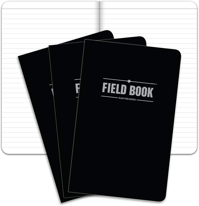 Elan Publishing Company The Indestructible, Waterproof, Tearproof, Weatherproof Field Notebook - 5"x8" - Black - Lined Memo Book - Pack of 3