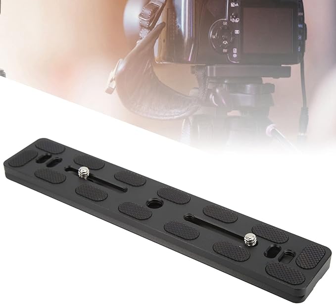 Quick Release Plate with 1/4 Inch Screw and D Ring, Arca Swiss Standard QR Plate for Camera Tripod Ball Head, Aluminum Alloy with Anti - Slip Rubber Pads (200mm)