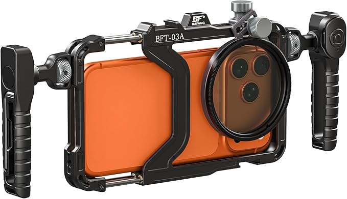 Upgraded Universal Smartphone Video Rig with Handles 67mm Filter Adapter Anti Drop, Phone Cage Stabilizer for Video Recording, Handheld Filmmaking Vlog Case Stabilizer for Videomaker