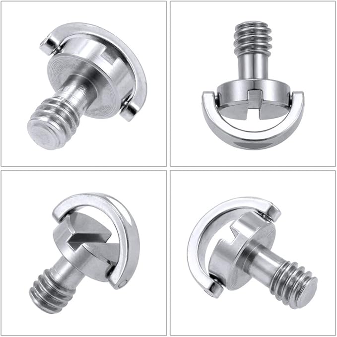 BGNing Camera Screw D-Ring, 1/4 D-Ring Mounting Screw, D-Ring 1/4 Inch Male Mounting Screw Adapter for Quick Release Plate Baseplate Rig Photography Accessories