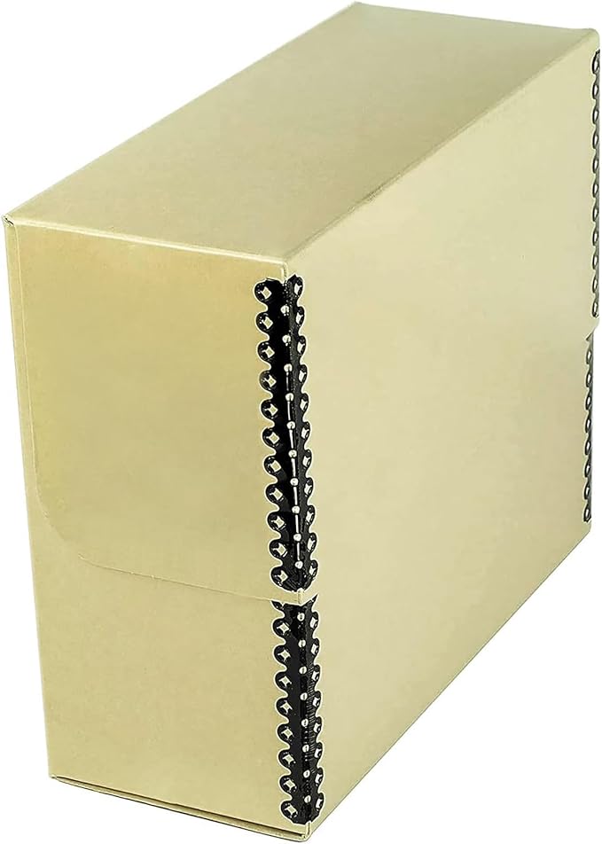 Lineco Archival Document Storage Box with Metal Edge, Acid-Free Tan Boxboard, Organize and Store Files, Prints, Photos, Legal-Sized Case 15.5" x 10.5" x 5" Wide