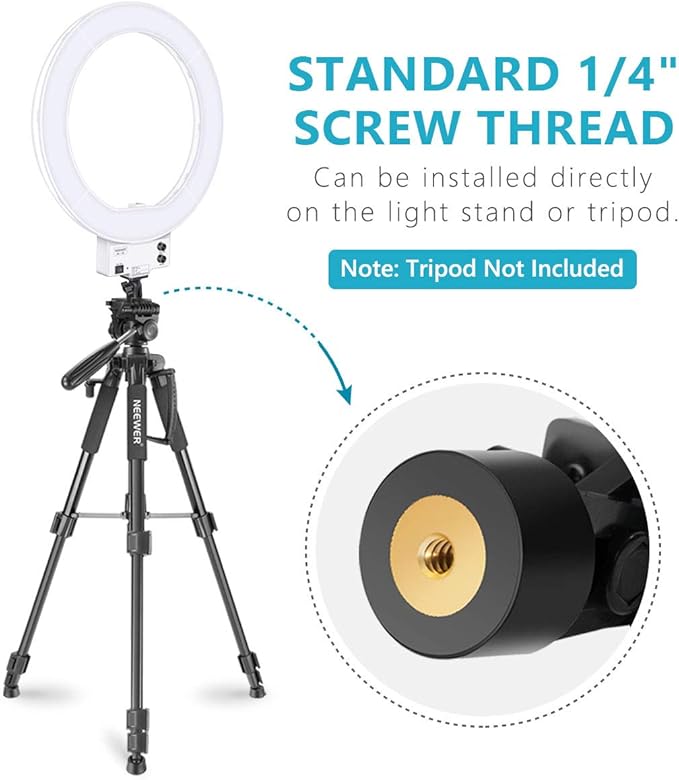 NEEWER 18 Inch Ring Light with Tripod Stand, 55W Large LED Ringlight, Cold Shoe Phone Holder Compatible with iPhone Camera for Video Recording Photography Streaming Selfie Makeup Studio Photo, RL-18