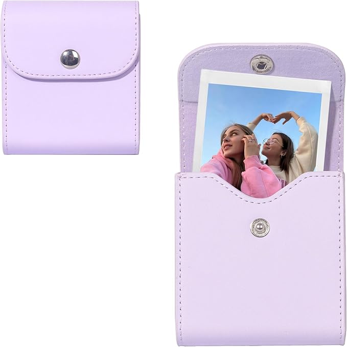 WOGOZAN Square Album for Fujifilm Instax Square/SQ1/SQ40/SQ6/SQ10/SQ20/SP-3 Instant Camera 2.9x3.4 Inch Film for Instax Square Film, Photo Album for Polaroid Mini Pictures, SQ Photo Pouch Bag (Purple)