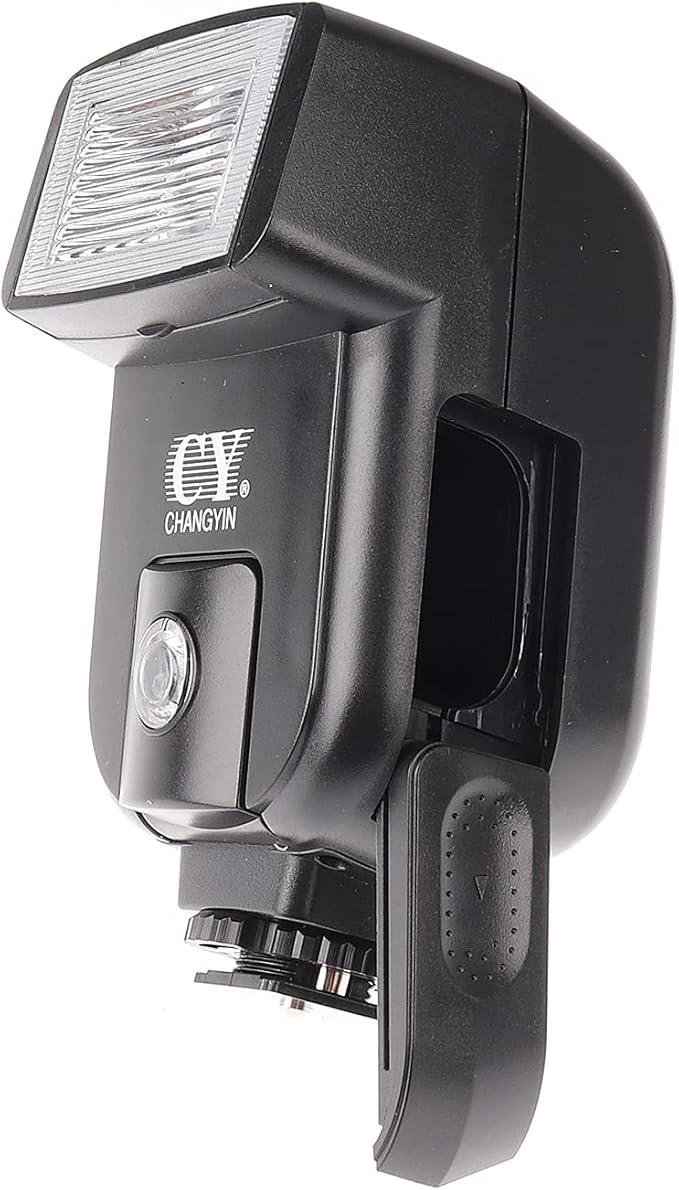 FocusFoto YINYAN CY-20 Universal Hot Shoe On-Camera Flash Speedlite Electronic Speedlight with Sync Port for Nikon Canon Panasonic Olympus Pentax Alpha Digital DSLR Camera Flash Light