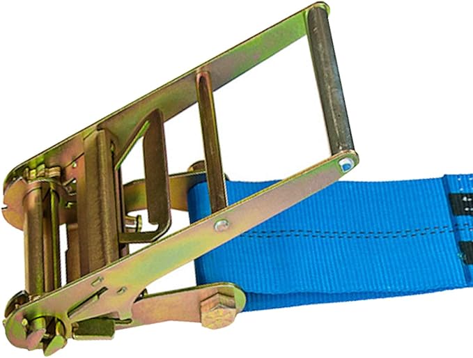 VULCAN Ratchet Strap with Chain Anchors - 4 Inch x 30 Foot - 2 Pack - 6,600 Pound Safe Working Load