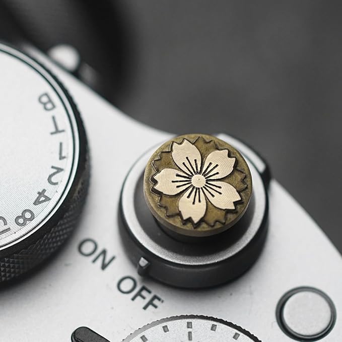 Durability Brass Shutter Release Button with Engraveds Florals Pattern for XT30 A7C2 Camera Enhances Grip Stability