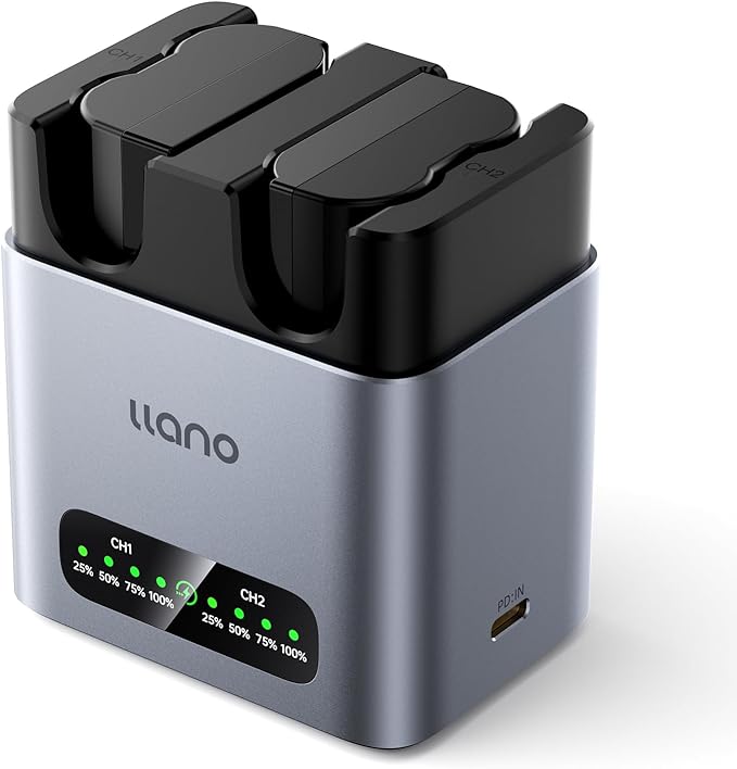 llano 2-Pack EN-EL15C Batteries and 20W Fast Charger for Nikon Z8, Z7II,ZR, Z5II, ZF, Z6III, D850, Z7, Z6II, Z6, D7500, D750, D7200, Heat Dissipation Aluminum Alloy Body, LED Display