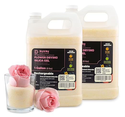 Dry & Dry (2 Gallon-NET 12 LBS) Color Indicating Premium Silica Gel Flower Drying Desiccant - Flower Drying Silica Gel Desiccant(12 LBS Reusable) Silica Gel