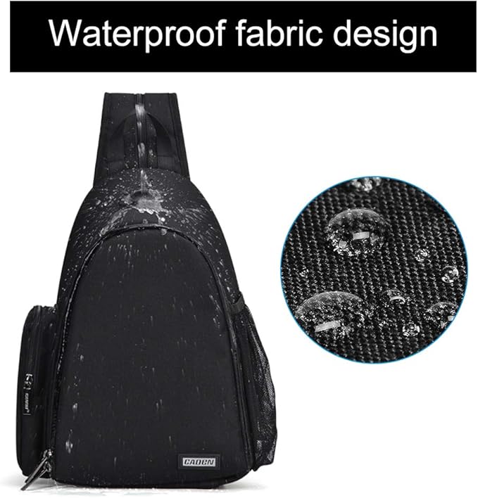 CADeN Camera Bag Sling Backpack, Camera Case Backpack with Tripod Holder for DSLR/SLR Mirrorless Cameras (Canon Nikon Sony Pentax) Black