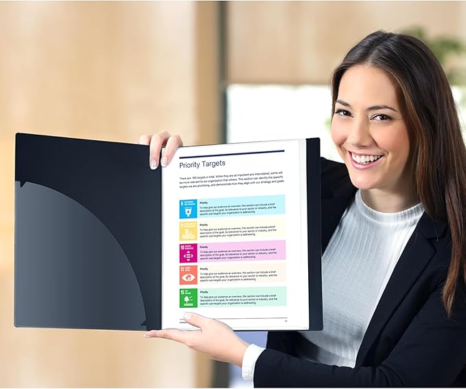 Dunwell Presentation Binder 24-Pocket, Displays 48 Pages, 8.5x11 Portfolio Binder with Plastic Sleeves, Storage and Organizer for Documents, Certificates, Projects, Photos (12 Pack, Black)