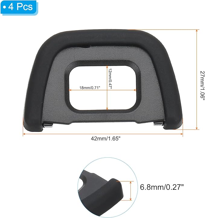 PATIKIL DK-23 Viewfinder Eyepiece Eyecup, 4 Pack Camera Eye Cup Protector for Nikon D7100 D7200 D7000 D750 D610 D600 D300 D300S Digital Camera Block Flare Scratch Resistance, Black