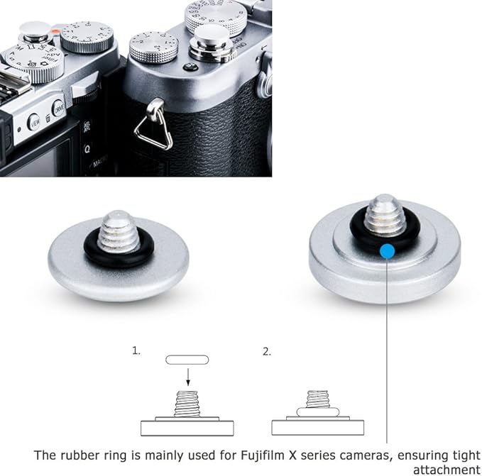 JJC 2-Pack Camera Soft Shutter Release Button for Fuji Fujifilm X100VI X100V X100F X-E5 XE5 XM5 X-T3 X-T4 X-T2 X-T50 XT50 X-T30 III XT30 X-T20 XT20 X-PRO3 Sony DSC-RX1R II RX10 IV III Nikon Zf & More