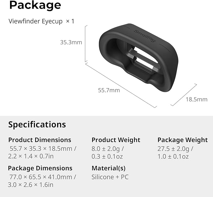 SMALLRIG Camera Viewfinder Eyecup for Sony Alpha 7 V, Alpha 7 IV, Alpha 7S III, Alpha 7R V, Alpha 9 III, Alpha 1, Alpha 1 II