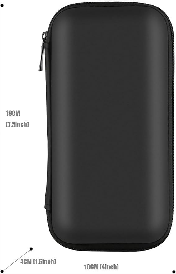 iMangoo Travel Essentials Electronics Organizer Charger Case Portable Dual Zipper Shockproof Pouch Tech Purse Cord Cable Pouches Power Bank Storage Accessories Bag for Women Men,6.5x3.2x1 Black