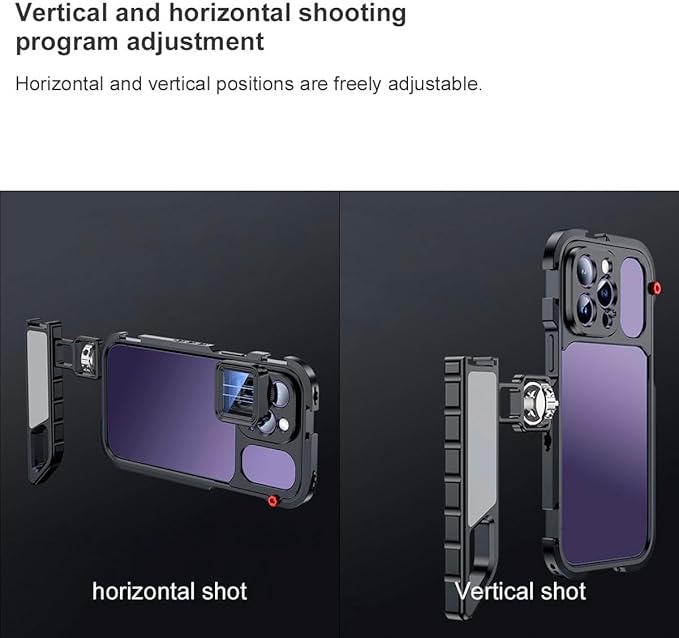Phone Cage Video Rig for iPhone 15 Pro MAX, Single Handheld Phone Cage Kit, Phone Stabilizer for Video Recording