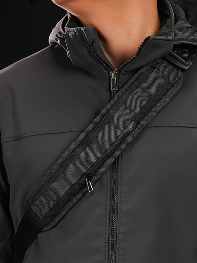 TACTICAL_GEEK TGBelt2 Shoulder Strap Pad, Shoulder Strap Cushion, Universal Replacement Pad with Zipper Pocket, Removable Backpack Strap Pad(Cordura-Black)