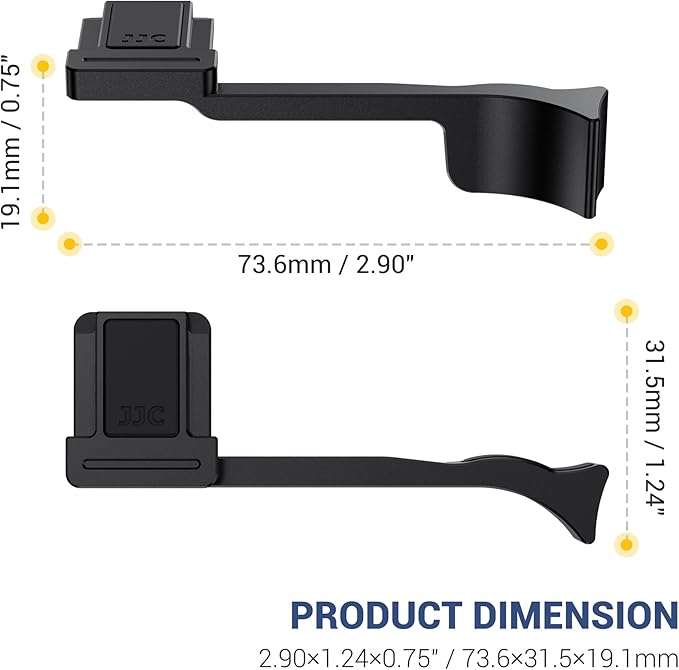Thumb Up Grip for Leica D-LUX8 DLUX8, Aluminum Alloy Thumb Grip with Hot Shoe Cover Protector Thumb Rest Support Holder, Not Affect The Use of DLUX8 Camera Buttons, D-LUX 8 Camera Accessories - Black