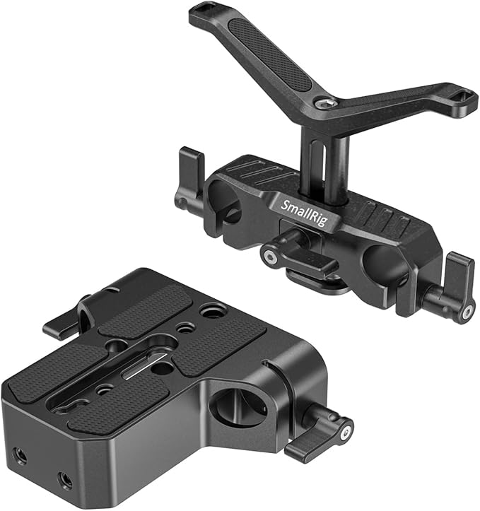SMALLRIG Camera Base Plate Kit with 15mm LWS Rod Rail Clamp, 15mm Lens Support for Sony A6500 A6600 A6300, for Canon R5 R6, for Sony A7SIII / A7III, Both for Cameras & Cages - 4959