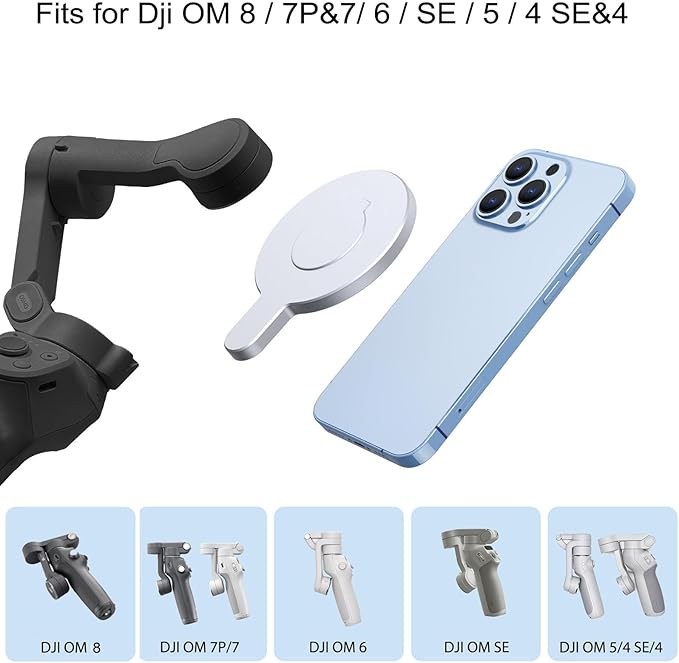 for DJI Magnetic Mount Phone Holder Clamp - for Magsafe DJI Osmo Mobile 8 7P 7 SE 6 5 4 Adapter Magnets Clip Clamp Ring Holder Quick-Release Mount for OM Gimbal Stabilizer Accessories
