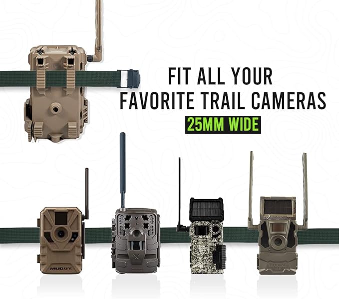 Trail Cam Straps, Upperosey Game Camera Strap with Long-Lasting Alloy Buckle, Wildlife Trial Camera Accessories w/Durable Nylon Fiber, Deer Camera Tree Belts, 25mm Width * 6 ft. Long (4 Packs)