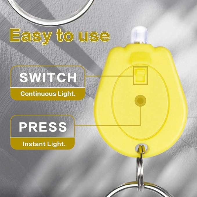 10 Pack Ultra Bright Mini LED Keychain Flashlight, Small Key Ring Flashlight, Portable LED Keychain Light for Outdoor Activities Emergency Light - Yellow Shell