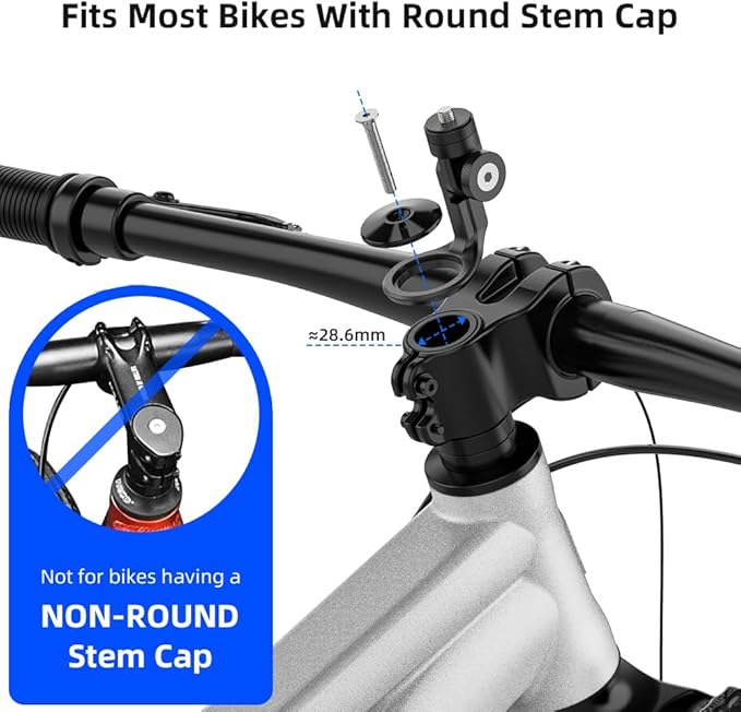 SUREWO Aluminum Motorcycle Bike Handlebar Mount for Insta360 X5,Bike Handlebar Selfie Stick Mount with Adjustable Aluminium Alloy Rod for Insta360 X5 X4 X3 X2 X,DJI Action 5Pro/4/3,GoPro