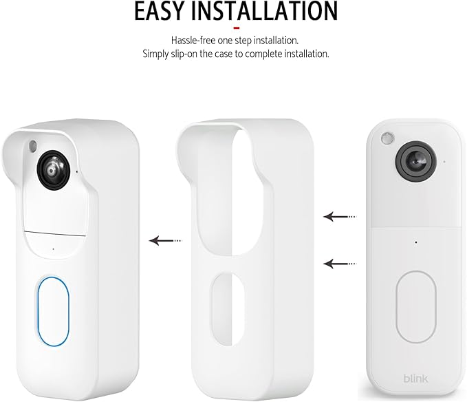 Silicone Skin Case for Blink Video Doorbell (2nd Gen) - Weatherproof Silicone Protective Cover with Brim for All-New Blink Doorbell Camera 2025 Full Protection (White)