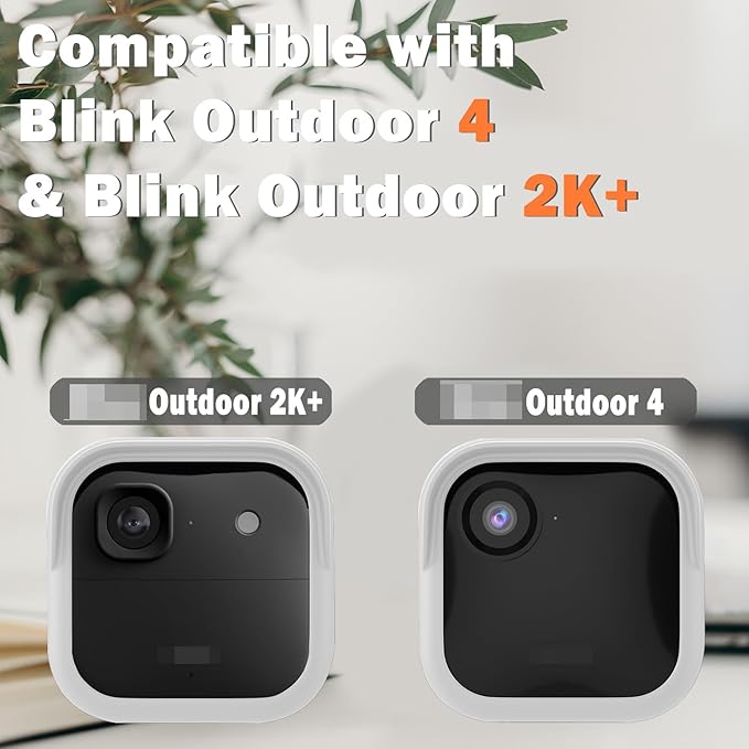 Silicone Case Cover for All-New Blink Outdoor 4 (4th Gen) - Weatherproof Protective Skin Cover with Hat Brim for All-New Blink Outdoor 4 & 2K Smart Security Camera (White, 5 Pack)