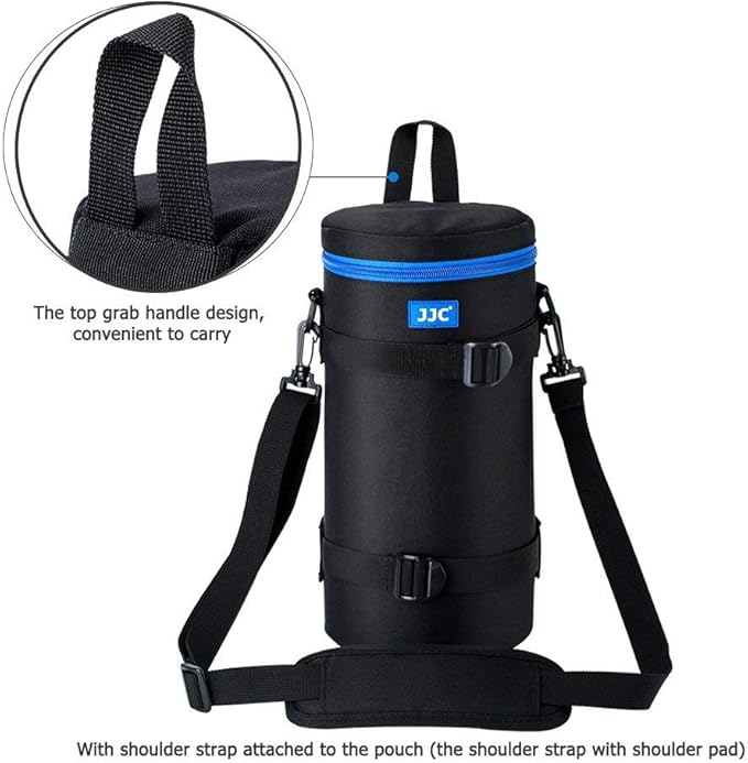 JJC Deluxe Lens Case Pouch Bag for Sigma 150-500mm f/5-6.3 DG OS HSM, Canon RF 800mm f/11 IS STM, Nikon AF-S NIKKOR 200-500mm f/5.6E ED VR & More Lenses Below 4.9'' x 11.4''(D x L)