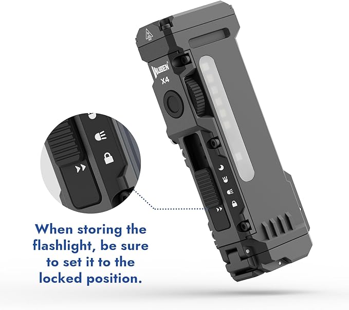 WUBEN X4 EDC LED Flashlight with RGB Light, 1500 Lumens Mini Flashlight with Tactical Switch and Magnetic, IP68 Portable Pocket Clip USB C Flash Light for Camping, Checking, Emergencies