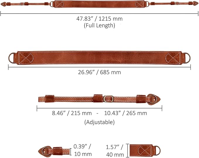 MegaGear SLR, DSLR Sierra Series Genuine Leather Camera Shoulder or Neck Strap