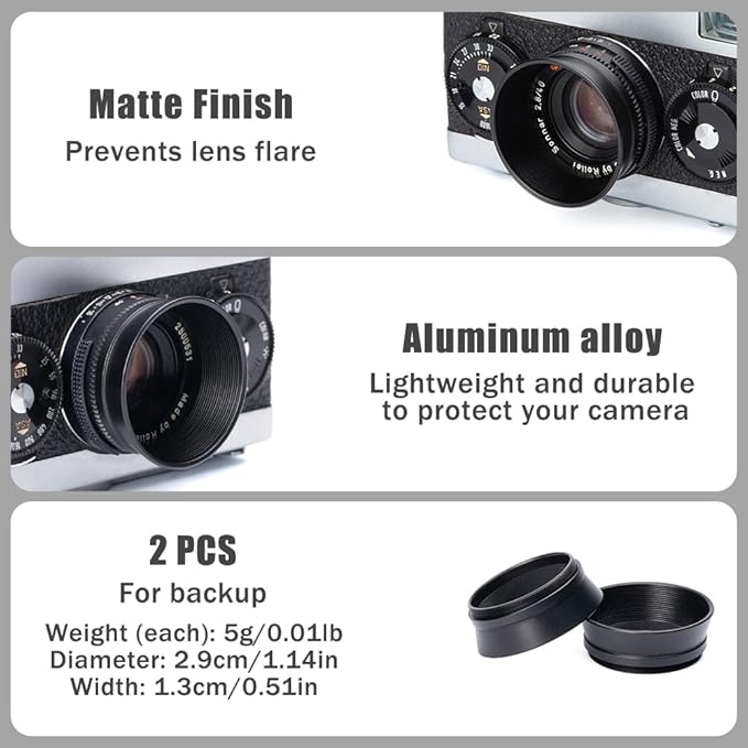 30.5mm Metal Lens Hood for Rollei 35S/35SE/35MATIC for 40mm f/2.8 HFT Sonnar LTM Camera Accessories