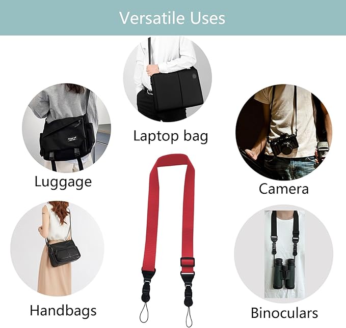 Adjustable Shoulder Strap:Comfortable iPad Strap Nylon Neck Lanyard for iPad/Samsung Tablet Case,Camera Binocular Crossbody Laptop Luggage Bag(Red)