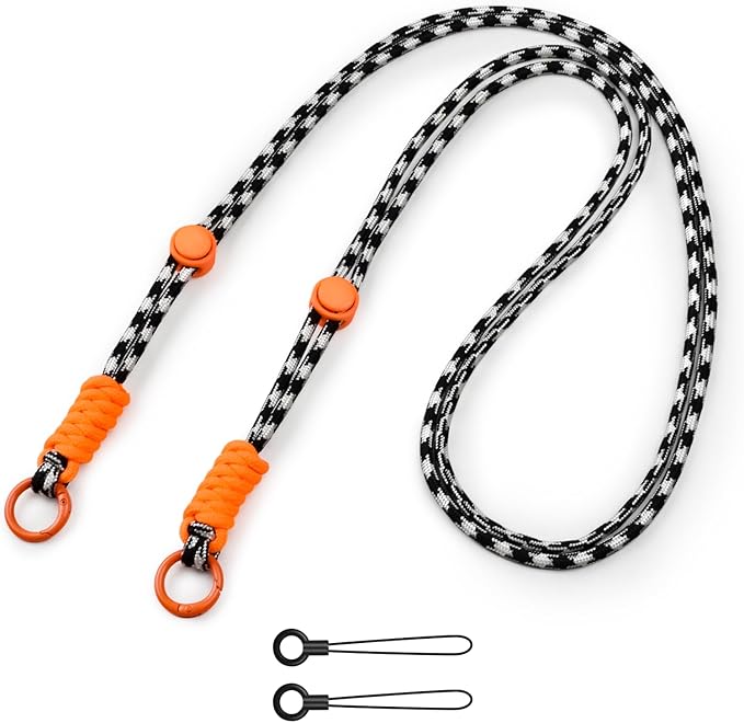 VOVMOEYA Camera Strap,Long Neck Strap for Fujifilm Mini 12/11/9/8/7+,Shoulder Strap camera strap Long Crossbody Lanyard Camera/Badge Holder/Keys/Wallet Multi-Function Lanyard(black and white mix)