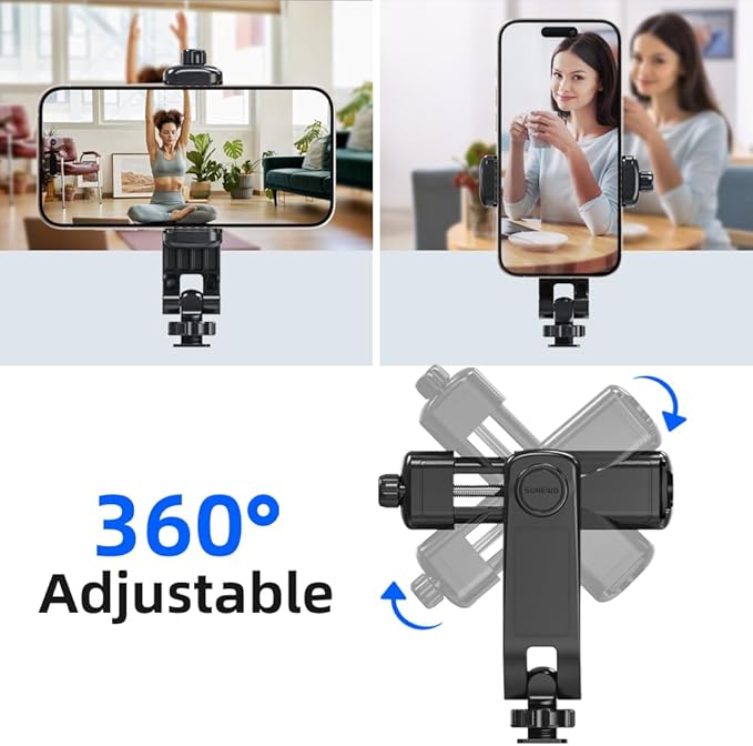 Universal Cold Shoe Phone Holder for SLR Cameras – Perfect for Vlogging, Video Shooting, Compatible with iPhone Samsung Canon Nikon DSLR Photography