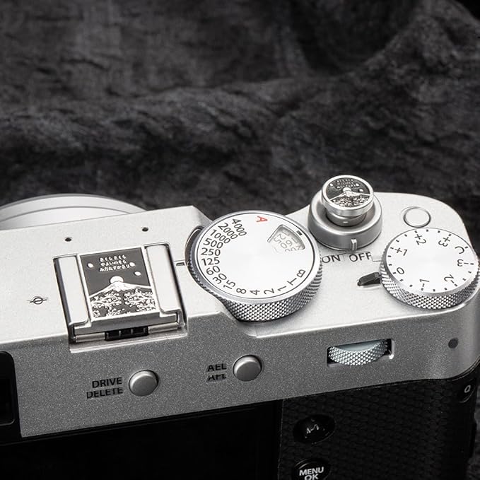 Falling Cherry Blossoms Camera Metal Hot Shoe Cover Shutter Button Set for Fujifilm x100vi xpro1 xt50 xt30 xt20 for Nikon (Aluminum Alloy-Set)