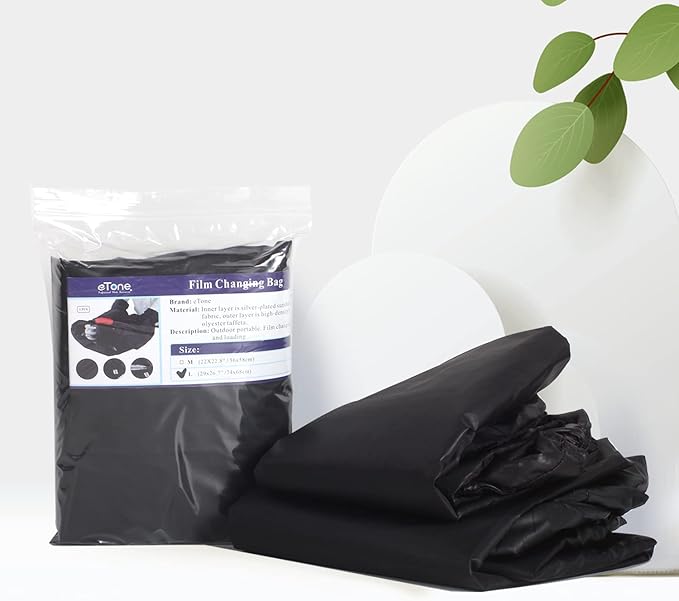 Darkroom Equipment eTone Film Changing Bag Camera Dedicated Film Developing Darkroom Zipper Bag Double Layer Load Photography 22X22.8'' Photography Accessories (M)